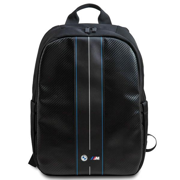 BMW Carbon &amp; Blue Stripe backpack for a 16" laptop - black