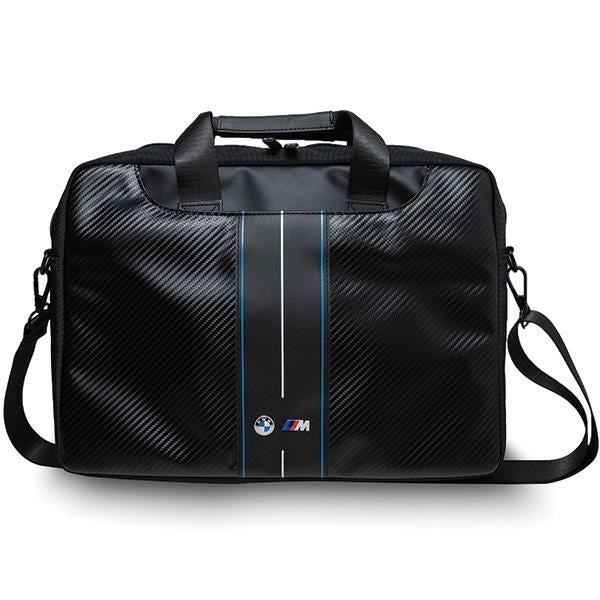 BMW Carbon &amp; Blue Stripe bag for a 16" laptop - black