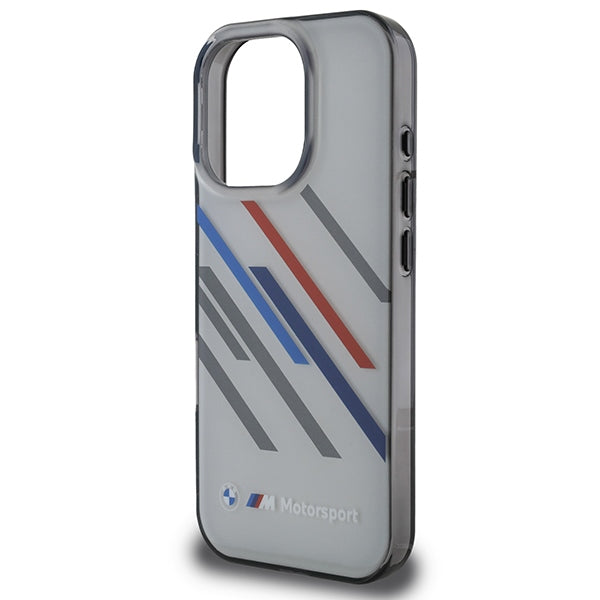 BMW Motosport IML Random Stripes iPhone 16 Pro Case - Gray
