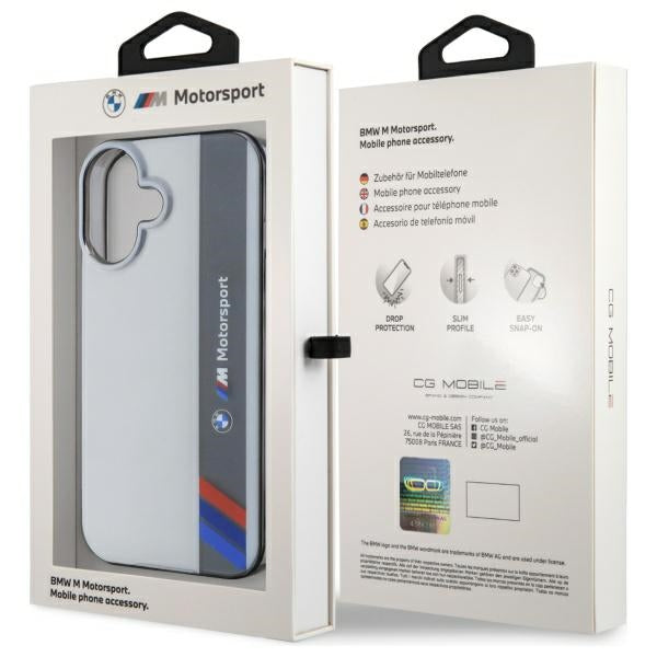 BMW Motosport IML Vertical Stripe iPhone 16 Plus Case - Gray