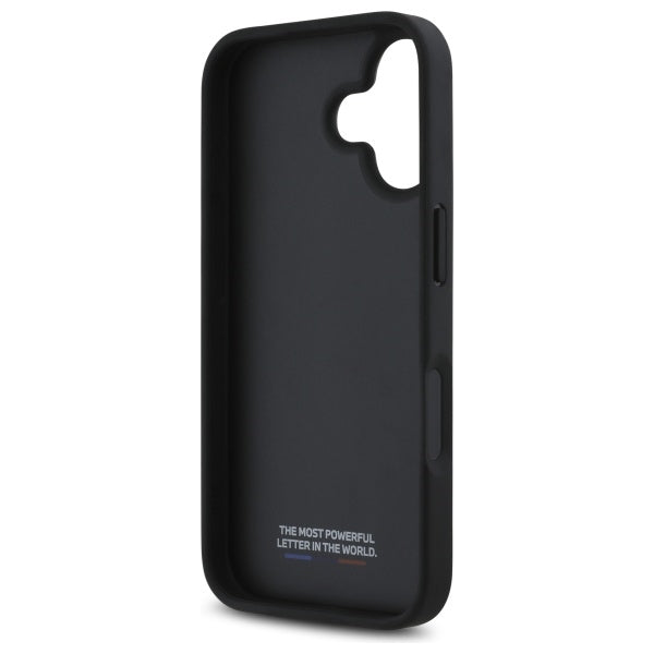 BMW M Perforated Tricolor Detail Line iPhone 16 Case - Dark Gray