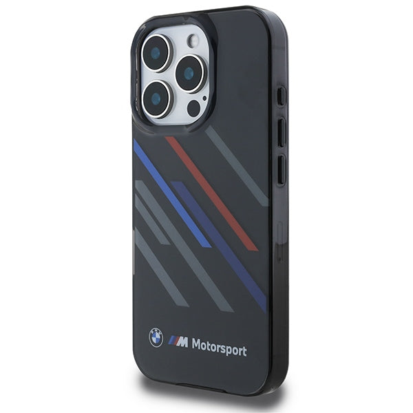 BMW Motosport IML Random Stripes iPhone 16 Pro Max Case - Black