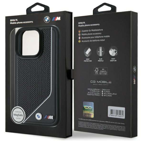 BMW M Perforated Twisted Line MagSafe case for iPhone 16 Pro - black