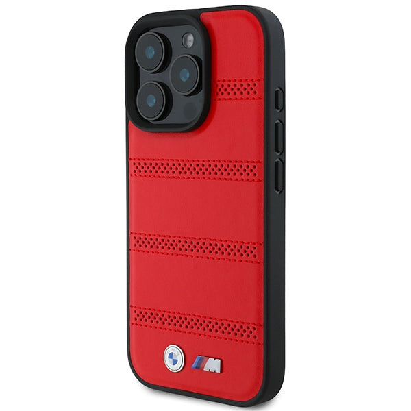 BMW M Perforated And Stitched Line MagSafe case for iPhone 16 Pro - red