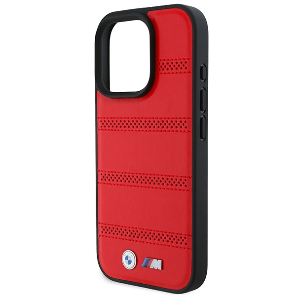 BMW M Perforated And Stitched Line MagSafe case for iPhone 16 Pro - red