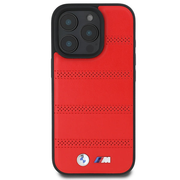 BMW M Perforated And Stitched Line MagSafe case for iPhone 16 Pro - red