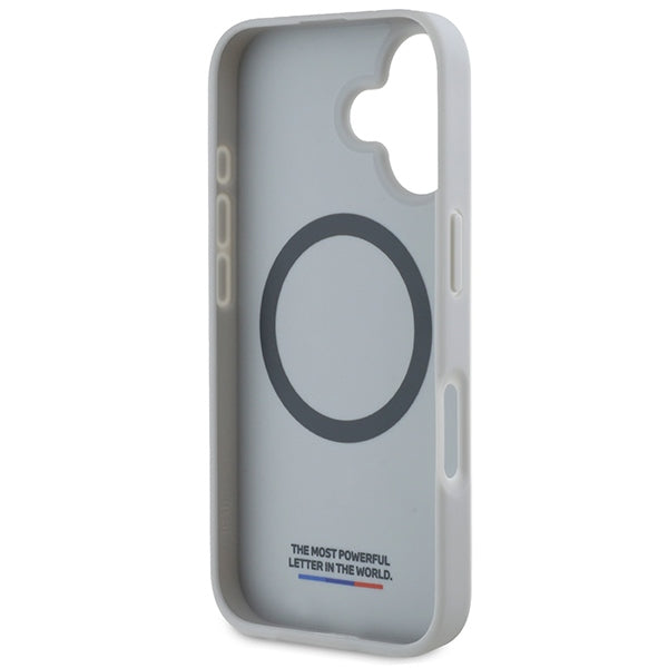 BMW M Carbon Tricolor Line MagSafe iPhone 16 Case - Gray