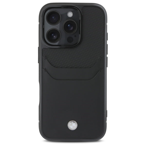 BMW Sign Leather Cardslot Case for iPhone 16 Pro Max - Black
