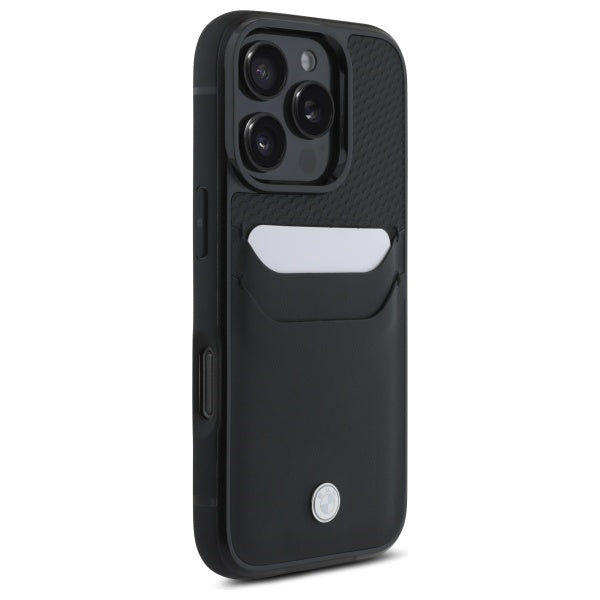 BMW Sign Leather Cardslot Case for iPhone 16 Pro Max - Black