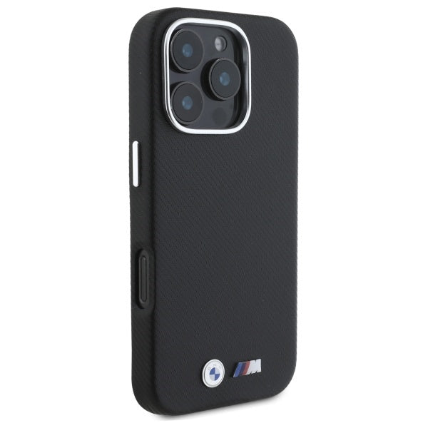 BMW M Edition Kevlar Wrapped Metal iPhone 16 Pro Max Case - Black