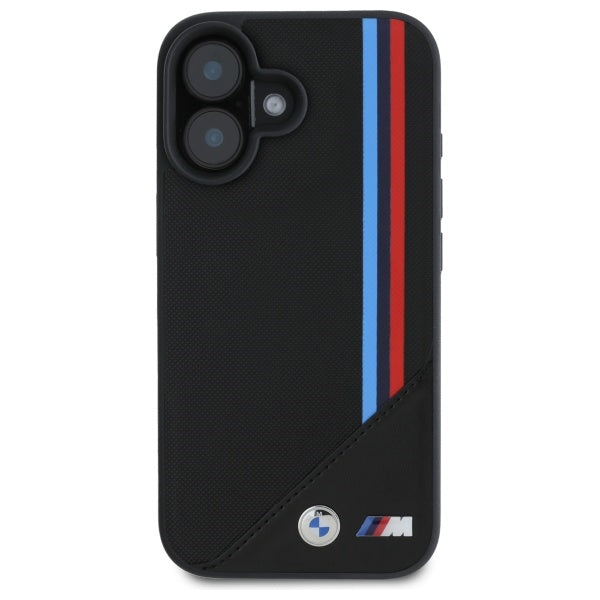 BMW M Meshed Tricolor Stripes MagSafe case for iPhone 16 - black