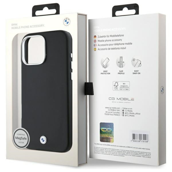 BMW Sign Full Wrapped Metal MagSafe Case for iPhone 16 Pro Max - Black