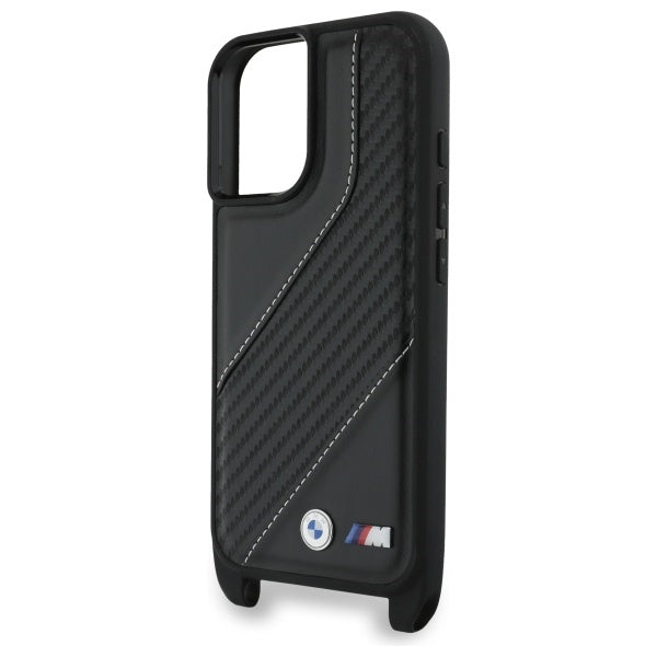 BMW M Edition Carbon Stripe &amp; Strap iPhone 16 Plus Case - Black