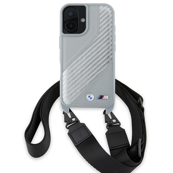 BMW M Edition Carbon Stripe &amp; Strap iPhone 16 Case - Gray