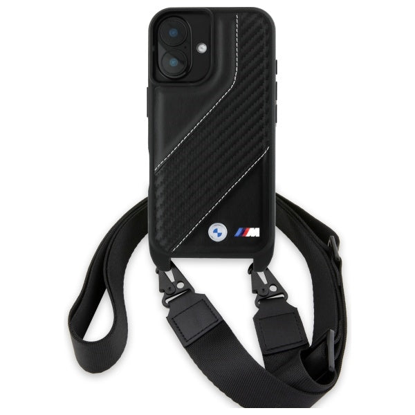 BMW M Edition Carbon Stripe &amp; Strap iPhone 16 Case - Black
