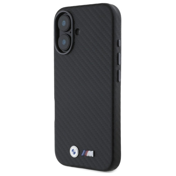 BMW Carbon Wrapped Metal iPhone 16 Case - Black