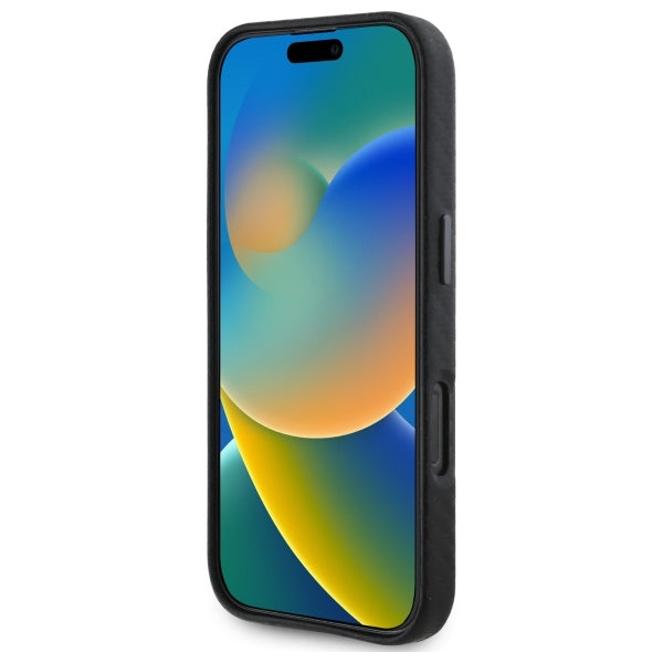 BMW Carbon Wrapped Metal iPhone 16 Case - Black