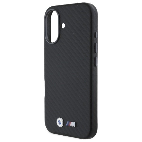 BMW Carbon Wrapped Metal iPhone 16 Case - Black