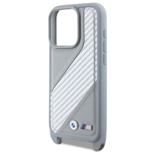 BMW M Edition Carbon Stripe &amp; Strap iPhone 16 Pro Max Case - Gray