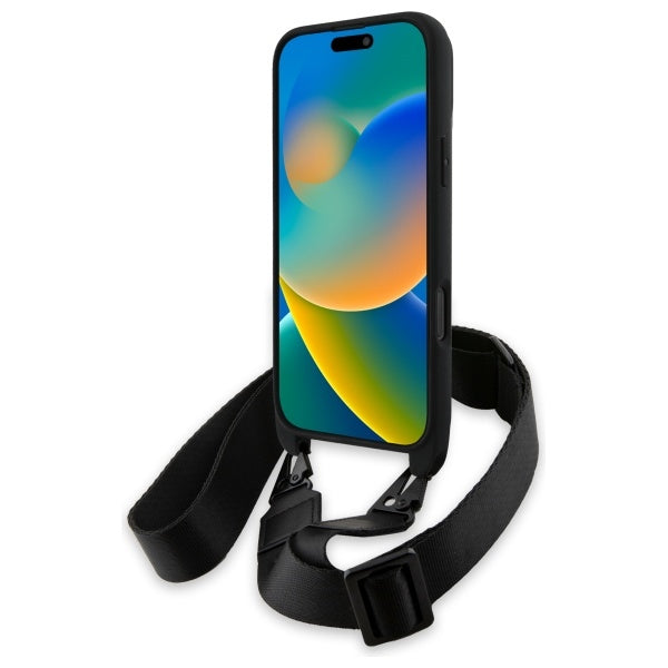 BMW M Edition Carbon Stripe &amp; Strap Case for iPhone 16 Pro Max - Black