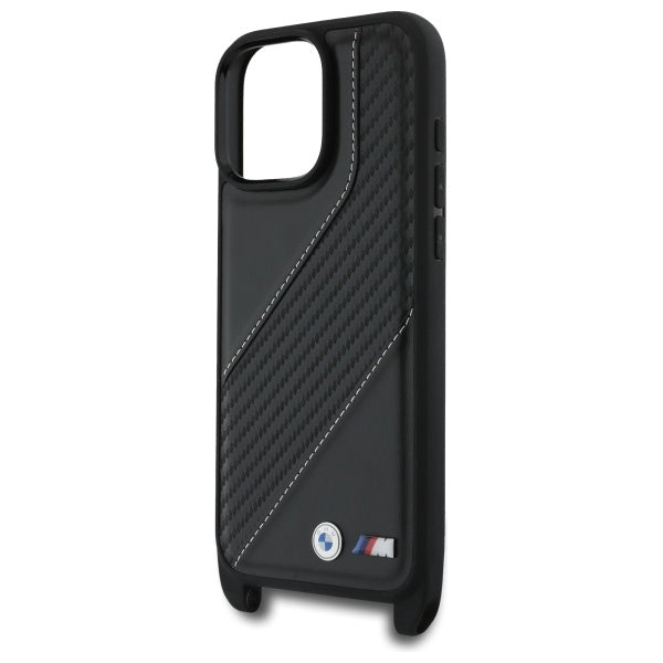 BMW M Edition Carbon Stripe &amp; Strap Case for iPhone 16 Pro Max - Black