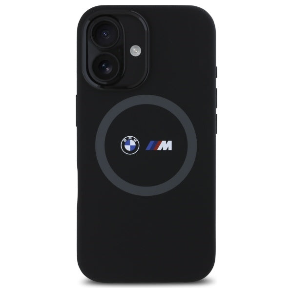 BMW M Silicone Printed Ring MagSafe iPhone 16 Case - Black