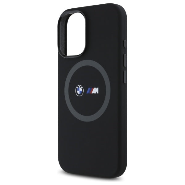 BMW M Silicone Printed Ring MagSafe iPhone 16 Case - Black