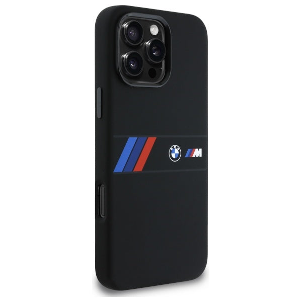 BMW Silicone Middle Stripe MagSafe Case for iPhone 16 Pro Max - Black