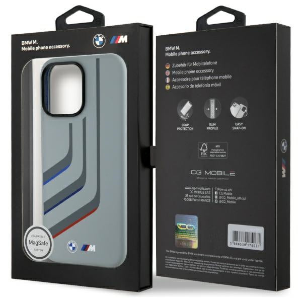 BMW Silicone Turning Lines MagSafe Case for iPhone 16 Pro Max - Gray
