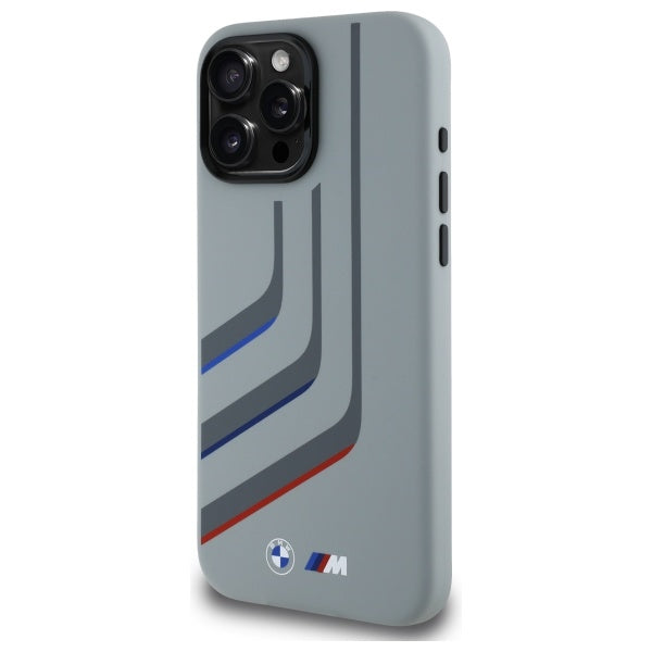 BMW Silicone Turning Lines MagSafe Case for iPhone 16 Pro Max - Gray