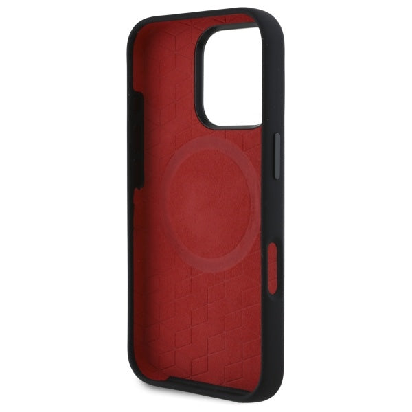 BMW Silicone Random Lines MagSafe Case for iPhone 16 Pro Max - Black