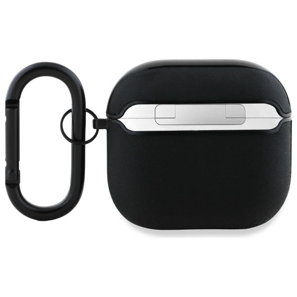 BMW BMA4SSLBK AirPods 4 cover black/black Geniune Leather Silver Logo