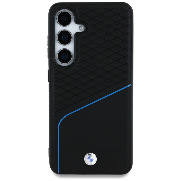BMW Leather Textured and Smooth MagSafe Case for Samsung Galaxy S25 - Black