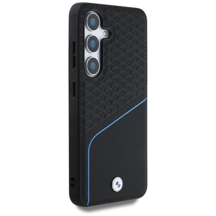 BMW Leather Textured and Smooth MagSafe Case for Samsung Galaxy S25 - Black