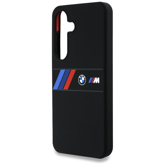 BMW Silicone Middle Tricolor Stripes MagSafe Case for Samsung Galaxy S25 - Black