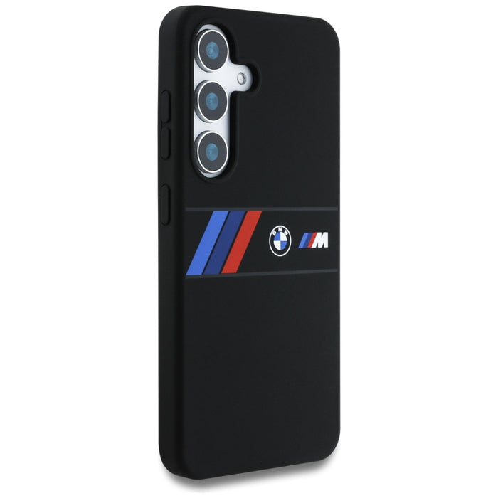 BMW Silicone Middle Tricolor Stripes MagSafe Case for Samsung Galaxy S25 - Black