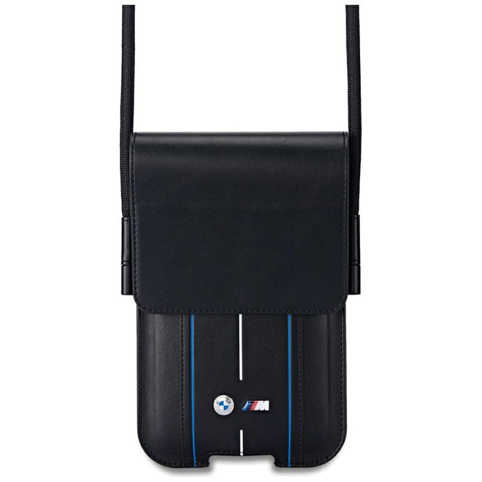 BMW Phone Pouch Blue Stripes Phone Bag - Black
