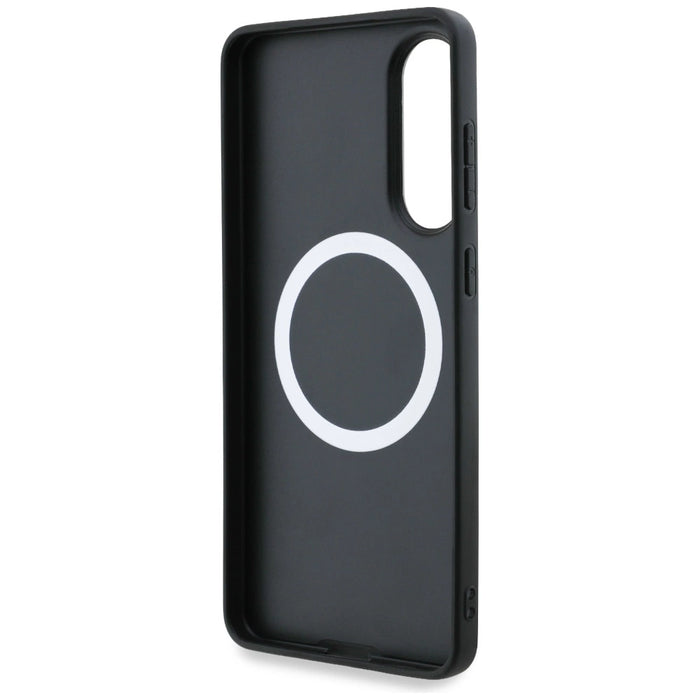 BMW Leather Oversized Stripes MagSafe case for Samsung Galaxy S25 Edge - black