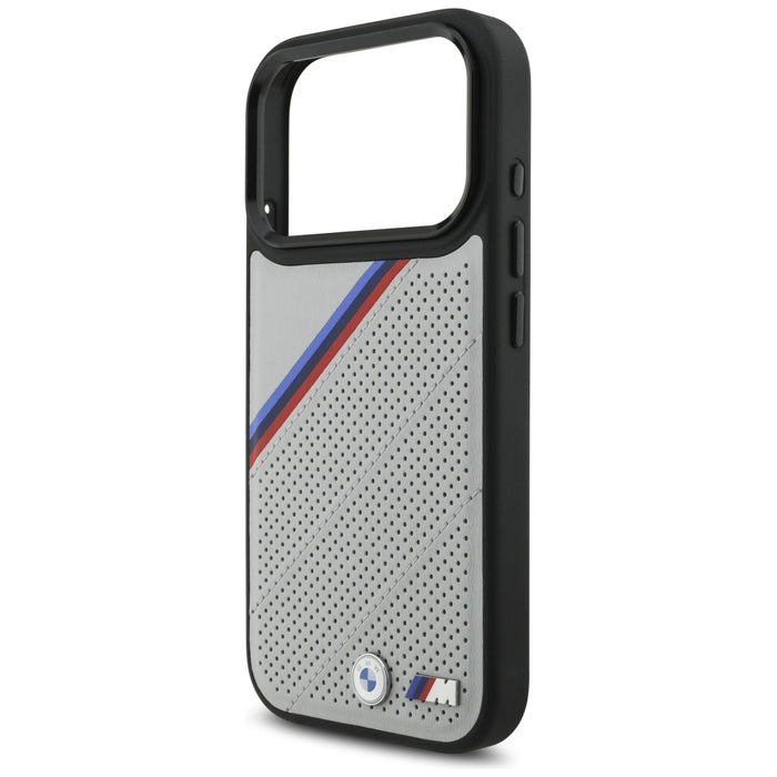 BMW M Tricolor Metal Logo MagSafe Case for iPhone 17 Pro - Gray