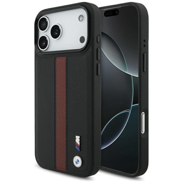 BMW M Perforated Stripe Logo MagSafe Case for iPhone 17 Pro Max - Red