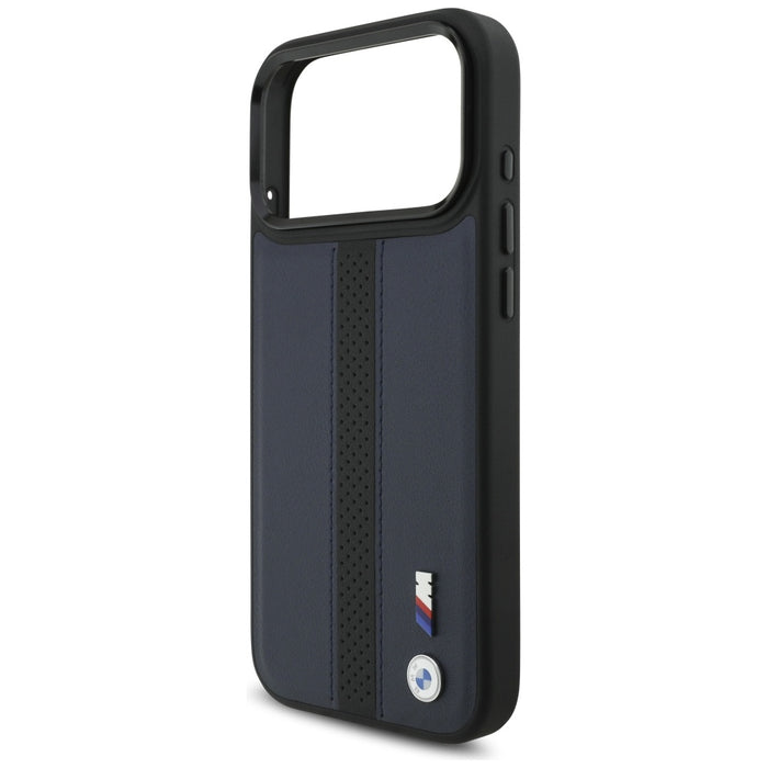 BMW M Perforated Stripe Logo MagSafe Case for iPhone 17 Pro Max - Navy Blue