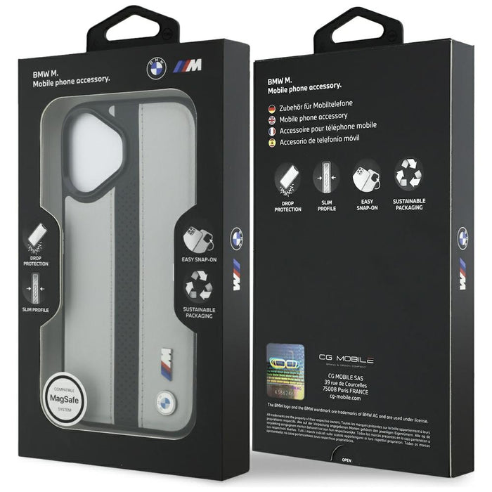 BMW M Perforated Stripe Logo MagSafe Case for iPhone 17 - Gray