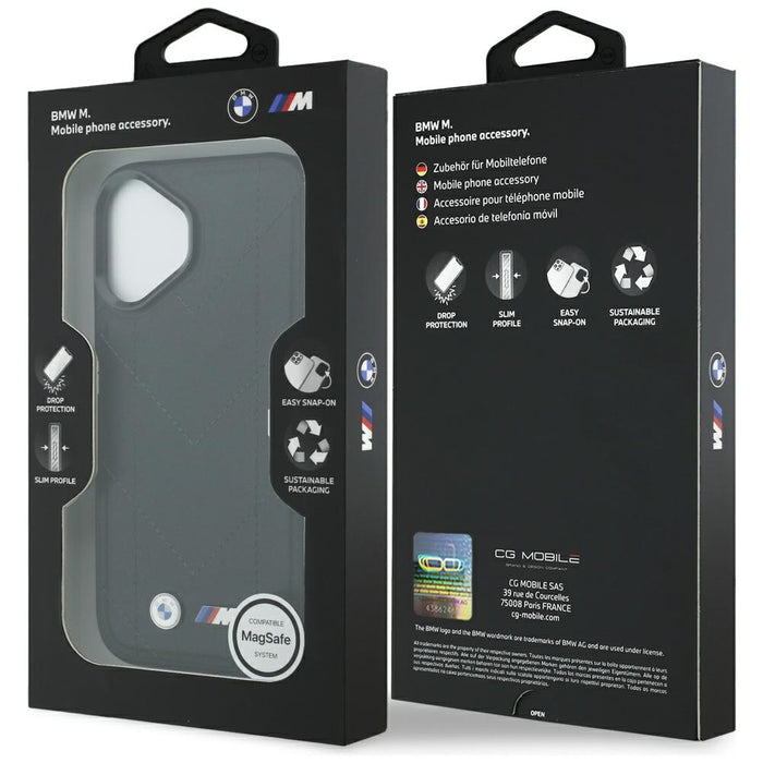 BMW M Quilted Logo MagSafe iPhone 17 Case - Black