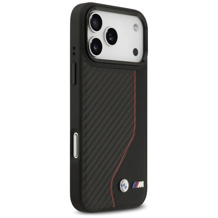 BMW M Carbon Line &amp; Logo MagSafe Case for iPhone 17 Pro Max - Red