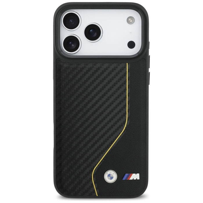 BMW M Carbon Line &amp; Logo MagSafe Case for iPhone 17 Pro Max - Yellow