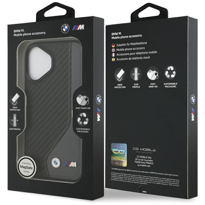 BMW M Carbon Logo MagSafe Case for iPhone 17 - Black and Gray