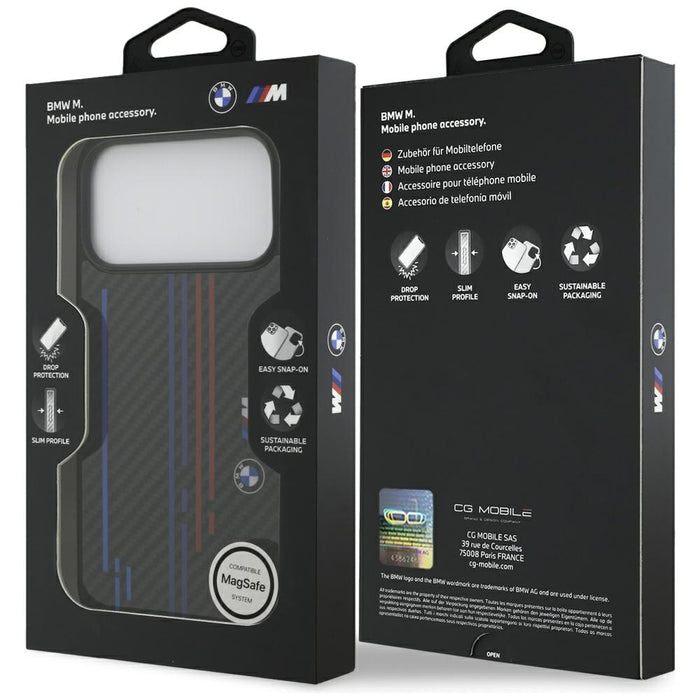 BMW M Kevlar Lines &amp; Logo MagSafe Case for iPhone 17 Pro Max - Black