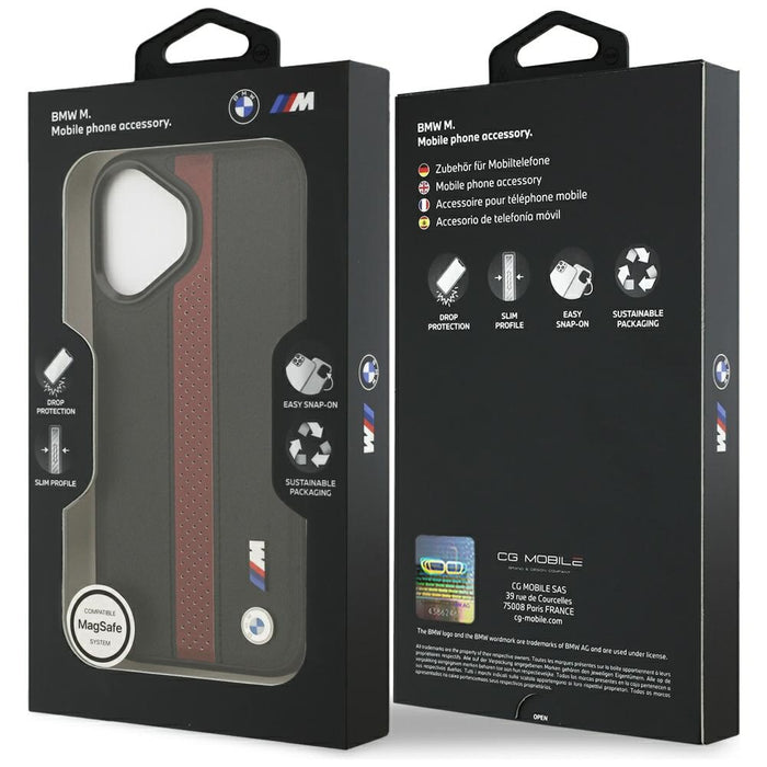 BMW M Perforated Stripe Logo MagSafe Case for iPhone 17 - Red