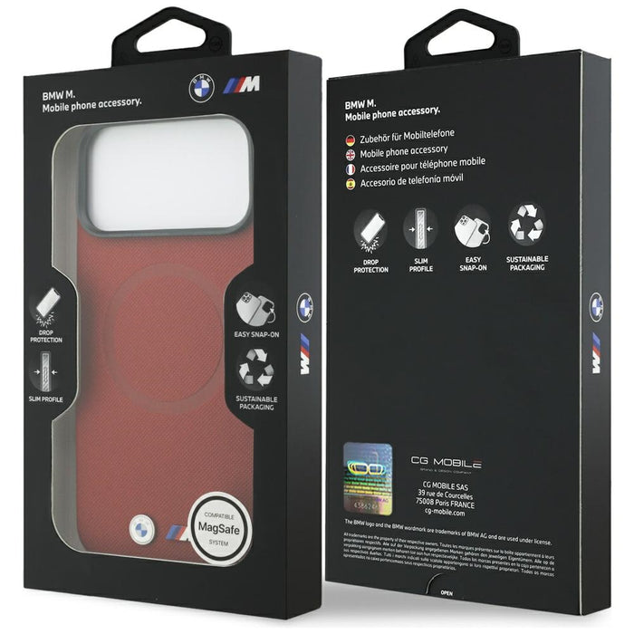BMW M FW Metal Logo MagSafe Case for iPhone 17 Pro Max - Red