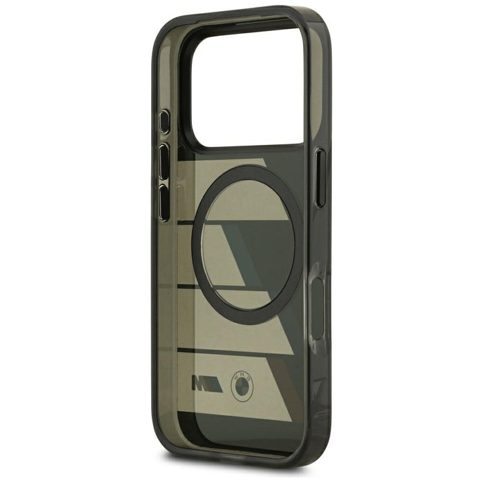 BMW M IML Metal Buttons Tricolor Lines MagSafe Case for iPhone 17 Pro Max - Black